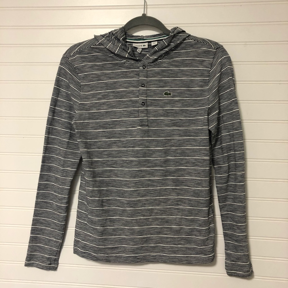Lacoste Girls hooded snap down shirt size 12